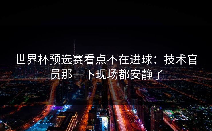 世界杯预选赛看点不在进球：技术官员那一下现场都安静了